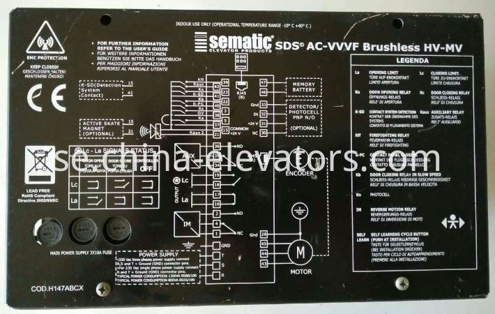 Sematic Car Door Operator Controller for Schindler Elevators 7000